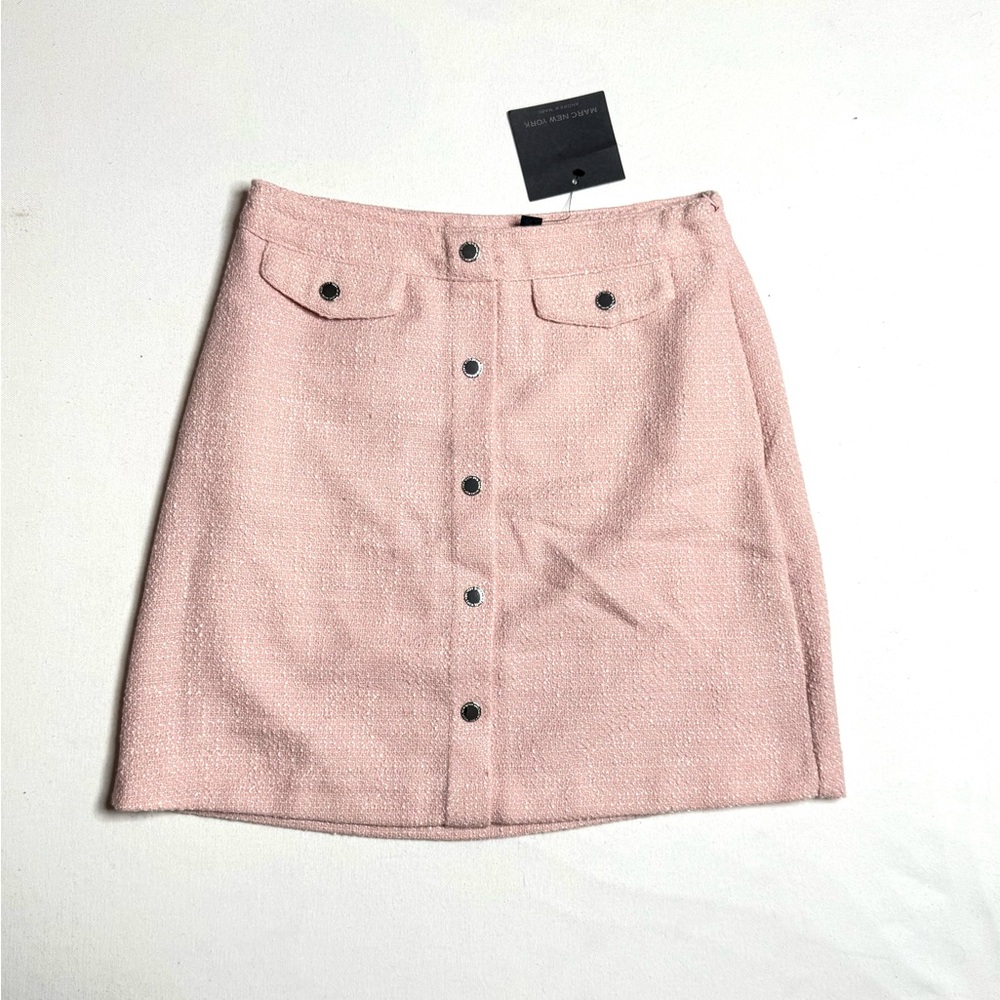 Marc New York Pink Tweed Button Front Mini Skirt Sizes 2 & 6